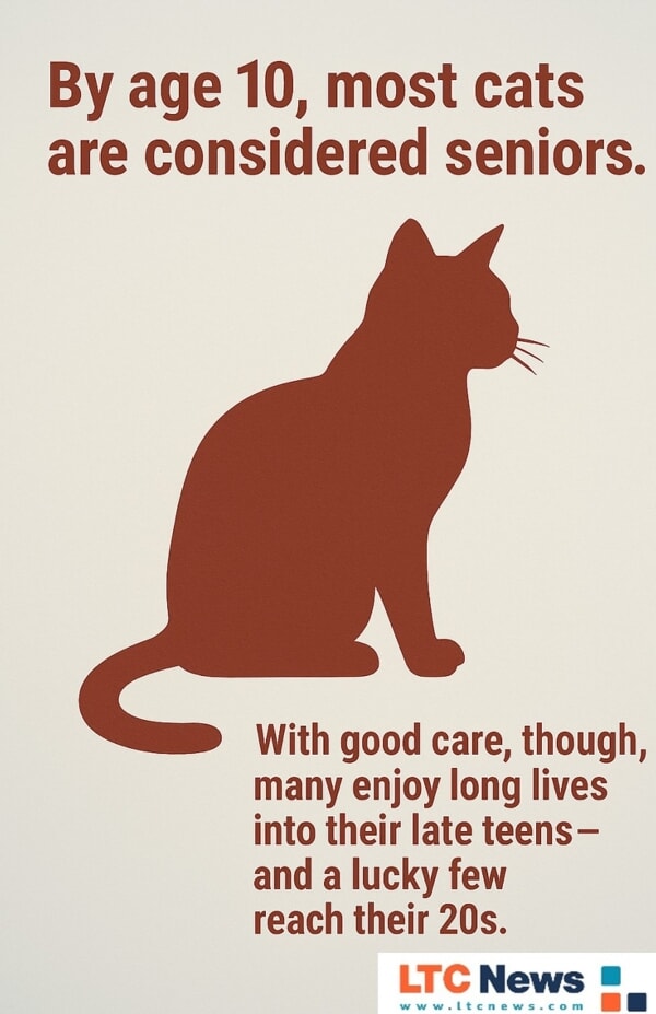 Infographic about senior cats. 