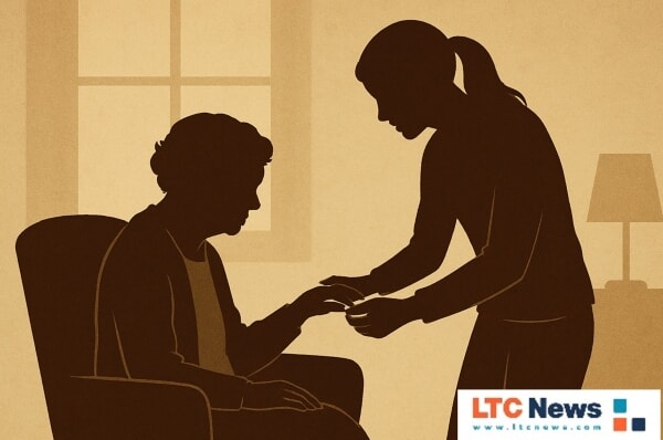 A digital illustration of caregiving.