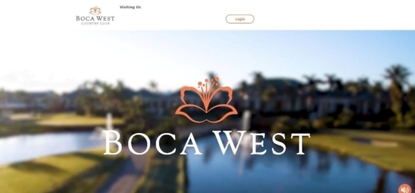 A screenshot of Boca West's website, a country club in Boca Raton.