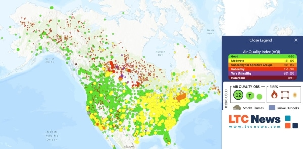 An infographic about air quality from fires.