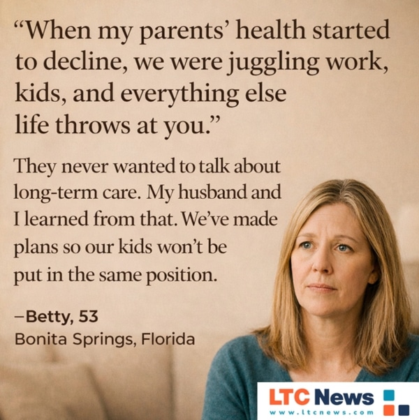 Betty talks about first hand experience with long-term care planning and family caregiving.