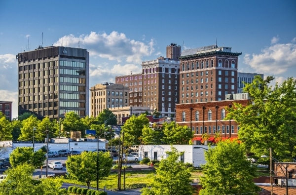 Photograph of the Greenville, SC skyline.