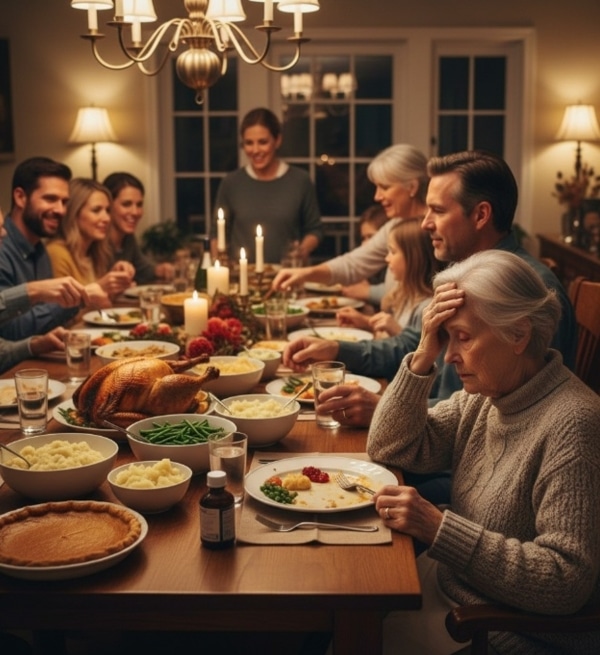 An image of a family dinner.