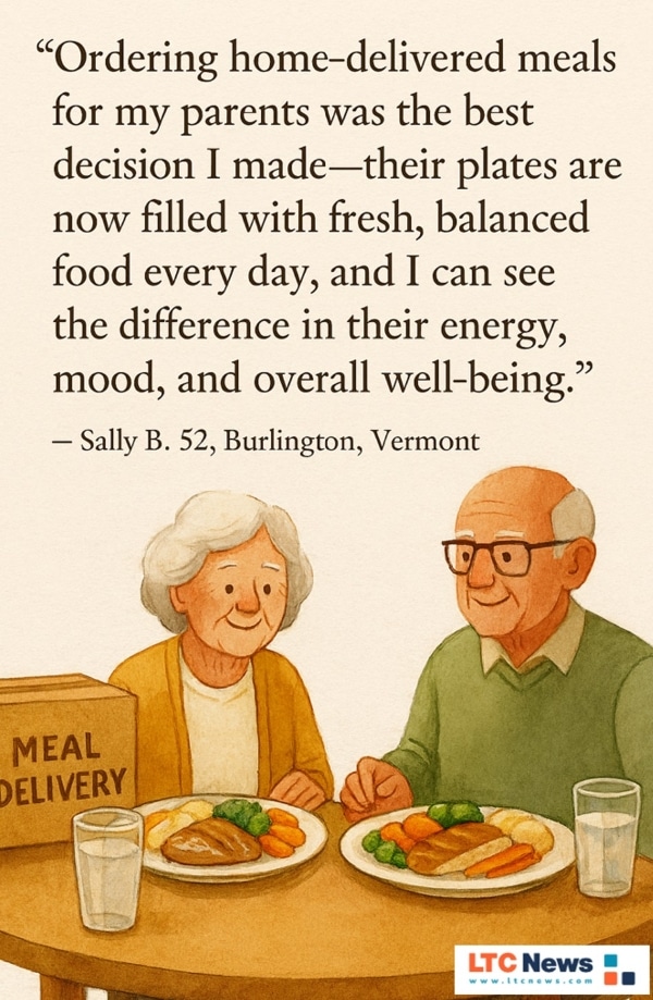 An infographic about the benefits of meal delivery for seniors.