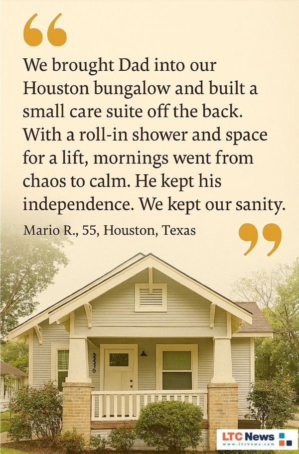 An anecdote about the benefits of moving a senior back home.