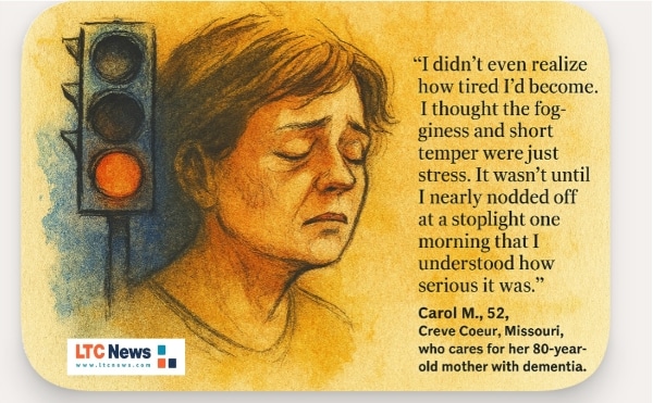 A quote about how sleep deprivation affects caregivers.