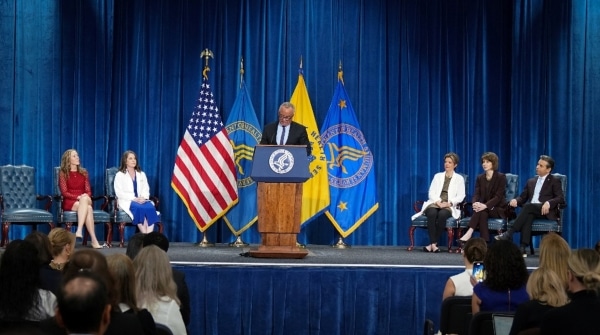 Robert F. Kennedy Jr. giving a speech.
