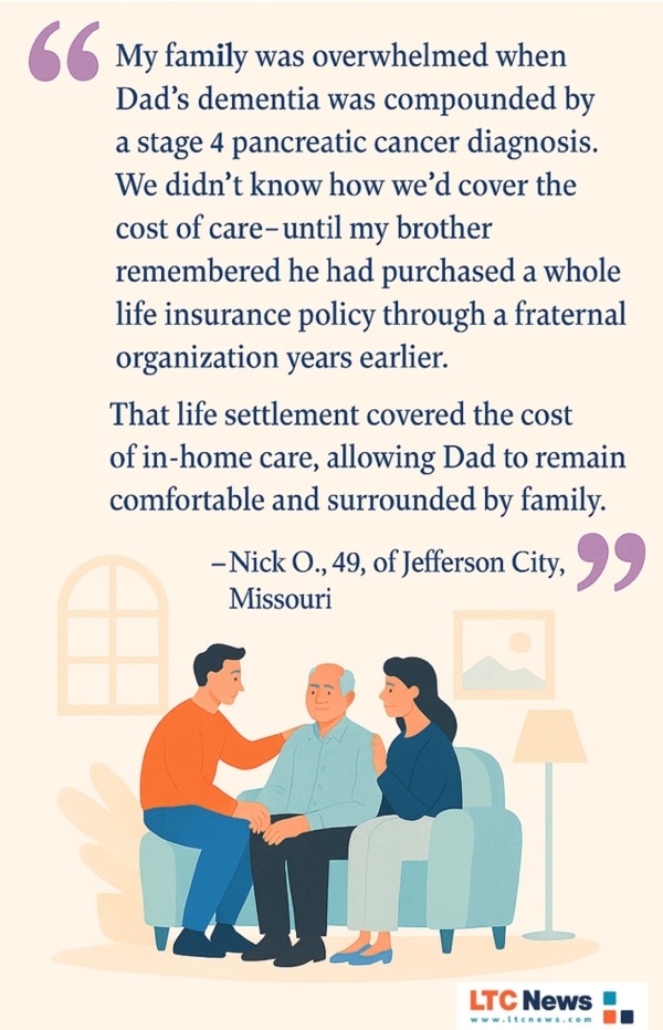 A digital illustration with an anecdote about dementia.