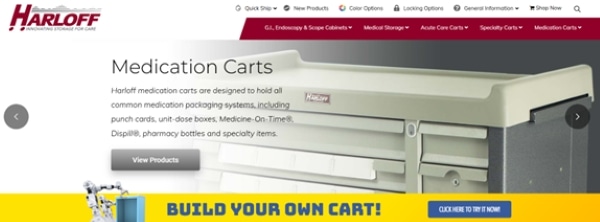 A screenshot of Harloff's medication cart website.