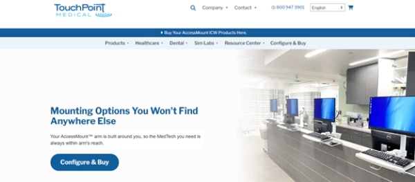 A screenshot from TouchPoint Medical's website.