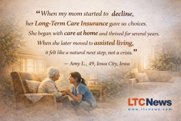 Quote about the benefits of Long-Term Care Insurance and planning ahead for long-term care needs.