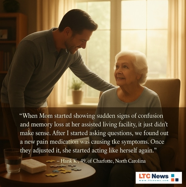 An image of a caregiver helping an older adult with a quote overlayed.