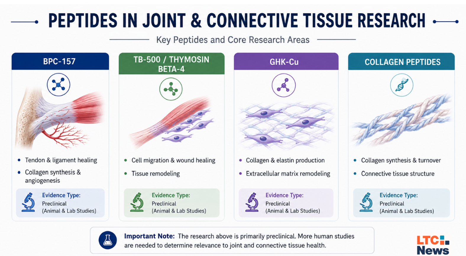 Peptides for Joint Health: What Research Shows About BPC-157, TB-500 and Connective Tissue - Image 1