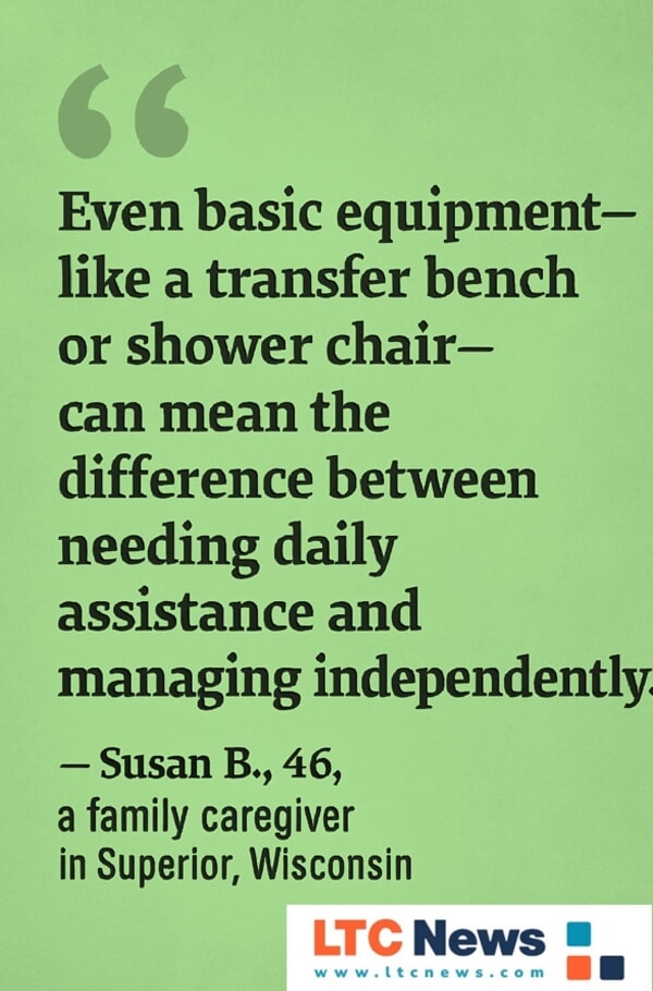 Infographic about how basic equipment can help older adults stay independent for longer.