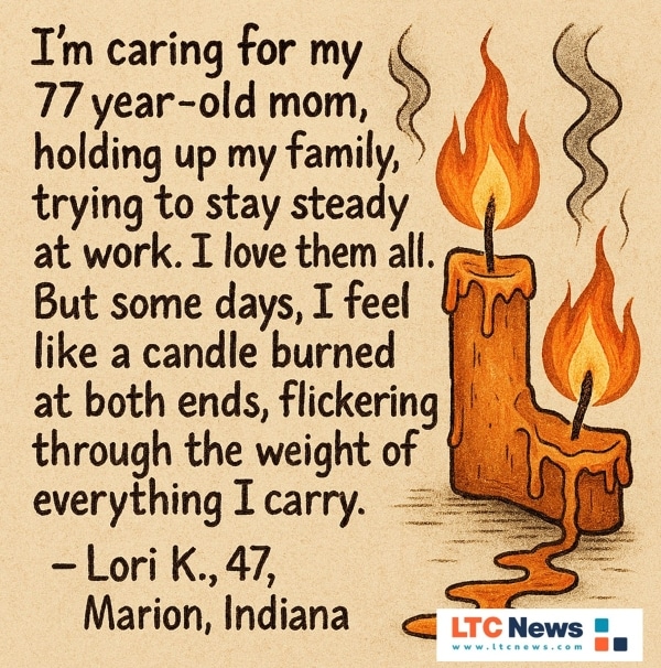 A quote about how caring for a loved one is like a burning candle.
