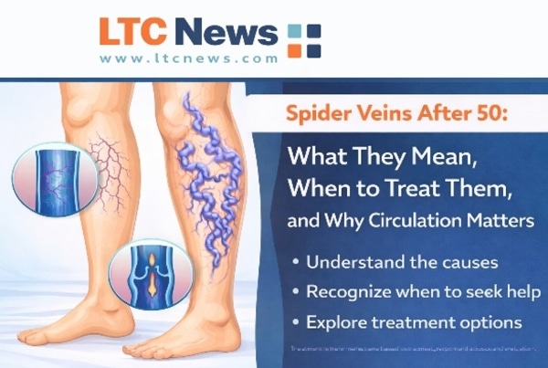 An infographic explaining what spider veins after age 50 means.