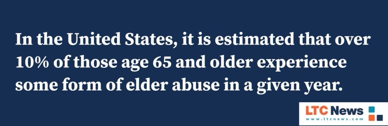 A statistic about how many older adults experience abuse in facilities each year. 