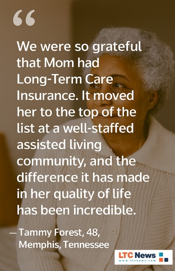 A quote about being grateful for Long-Term Care Insurance.