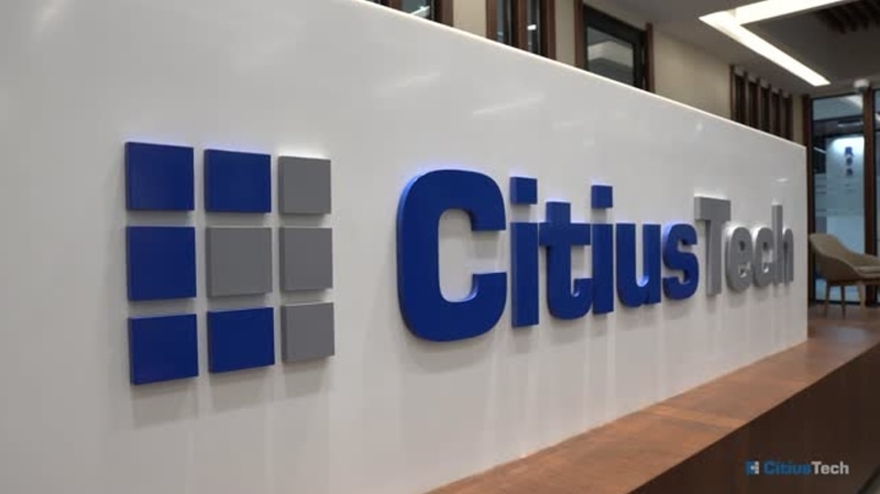 A picture of a real life model of Citius Tech's logo.