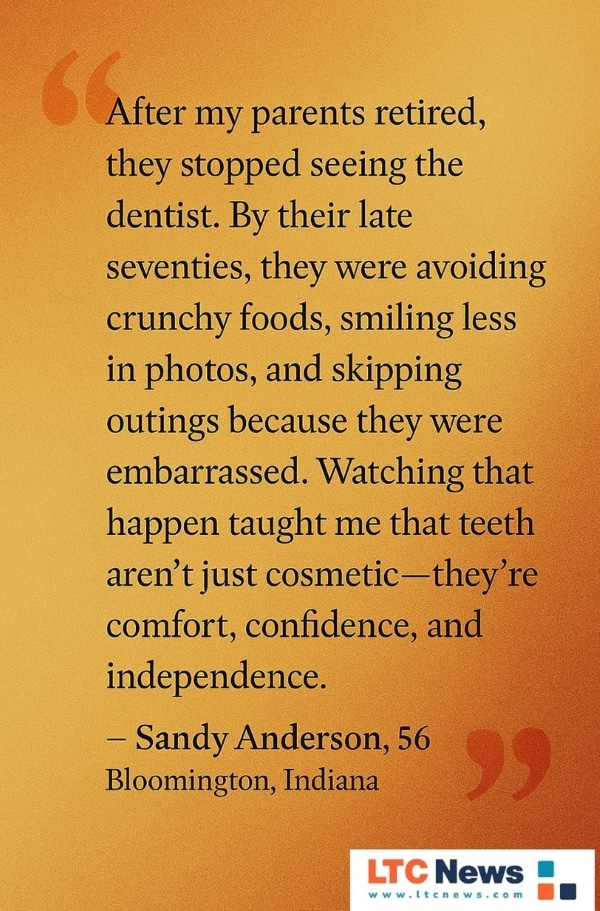 Quote about the importance of dental care in retirement.