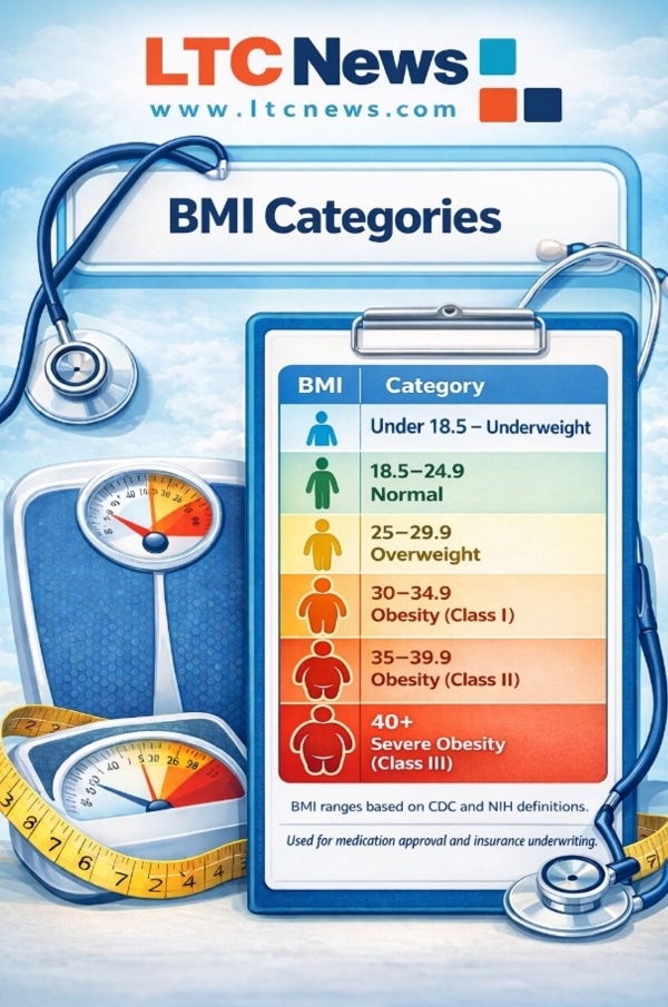 BMI categories chart.