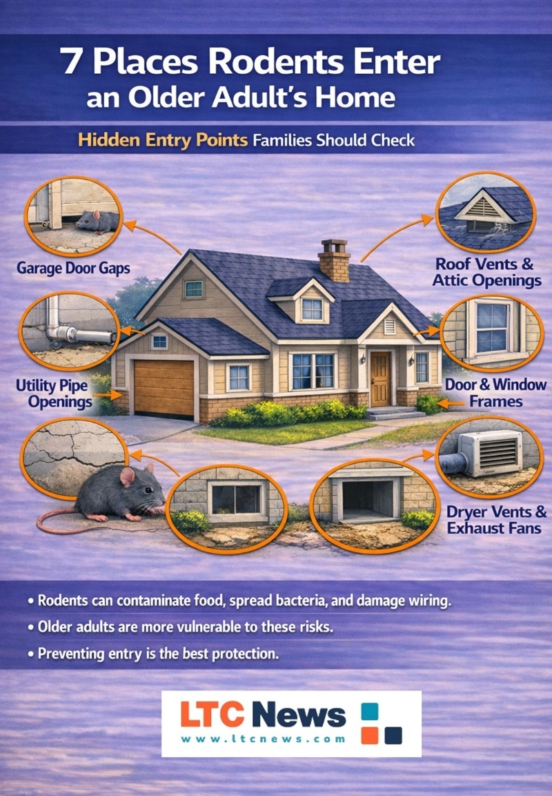 An infographic explaining how rodents enter the home.
