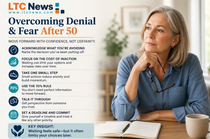 An infographic about overcoming planning denial and making confident care planning decisions.