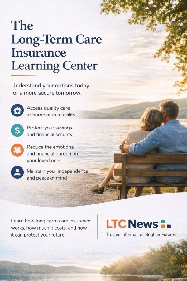 An infographic explaining the benefits of the LTC News Long-Term Care Insurance Learning Center.