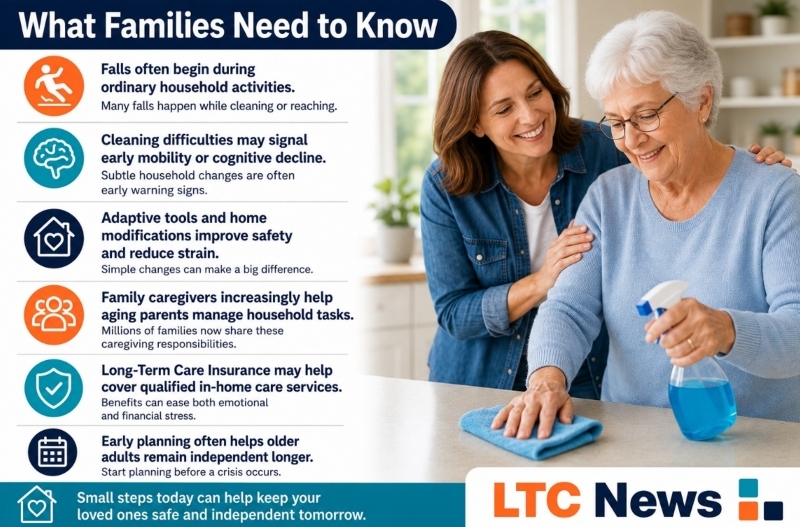 An infographic explaining what families need to know about cleaning and aging.