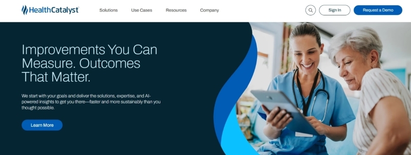Screenshot of HealthCatalyst's website.