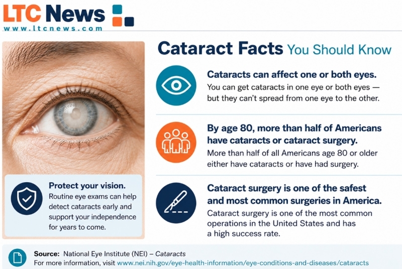 An infographic explaining facts about cataracts.