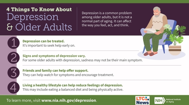 An infographic explaining how depression works in older adults.