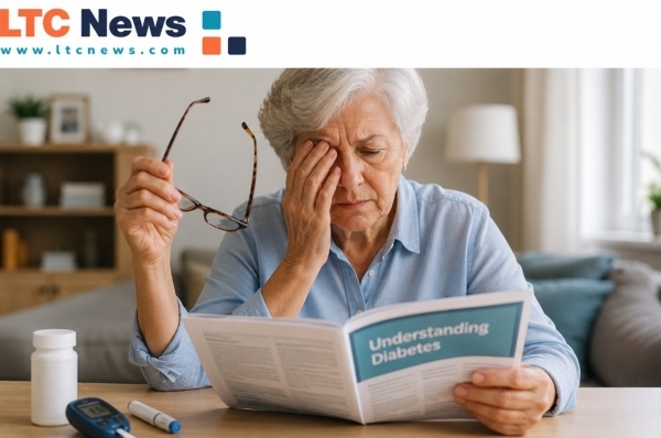 A woman trying to learn more about diabetes.